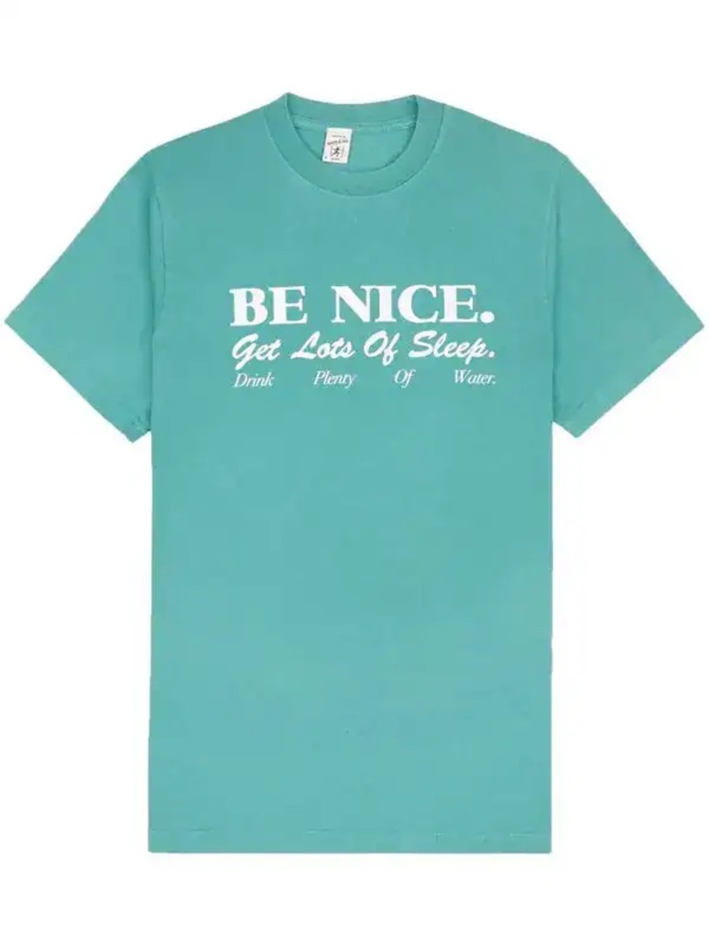 Sporty & Rich Be Nice Get Lots of Sleep Blue Cotton T-Shirt